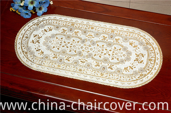 40*84cm PVC Gold & Silver Lace Plastic Tablemat